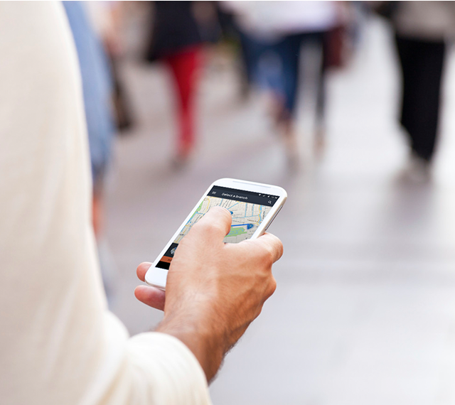 Entering queue with a mobile app